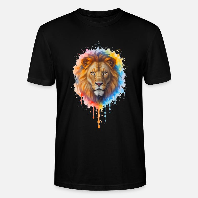 Löwe im Aquarell - Stanley/Stella Unisex Bio-T-Shirt CRAFTER - Schwarz