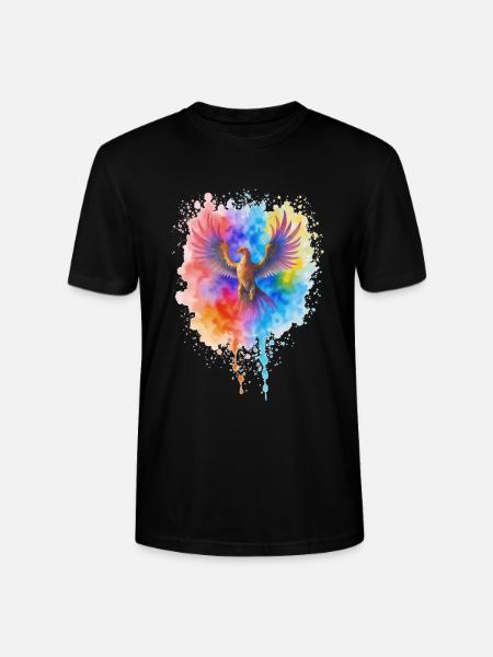 Phénix aquarelle précipité - T-shirt bio CRAFTER Stanley Stella Unisexe - noir