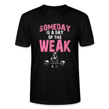 Someday for WEAK - Female - Stanley/Stella CRAFTER Unisex Organic T-Shirt - black - Front - Alina (178cm) & Michal (187cm)