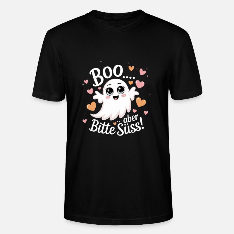 Halloween süßer Geist Boo Design - Stanley/Stella Unisex Bio-T-Shirt CRAFTER - Schwarz