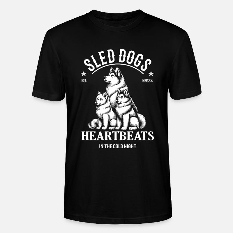 Schlittenhund Design – Heartbeats in Cold Night - Stanley/Stella Unisex Bio-T-Shirt CRAFTER - Schwarz