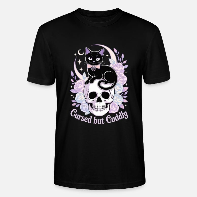 Maudit et câlin : Crâne de chat - T-shirt bio CRAFTER Stanley Stella Unisexe - noir
