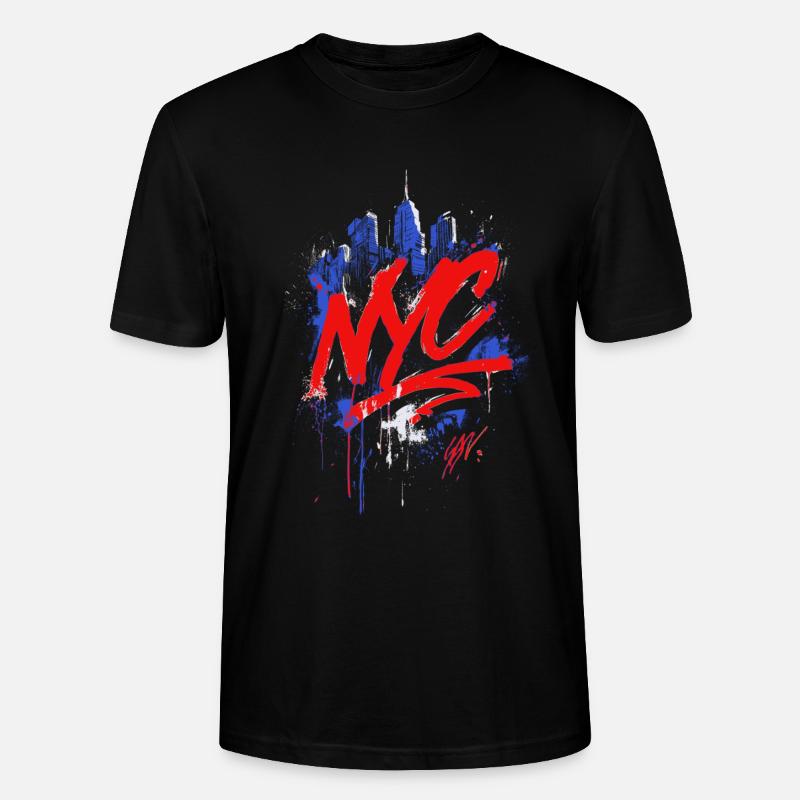 NYC Graffiti Skyline Splash - Stanley/Stella Unisex Bio-T-Shirt CRAFTER - Schwarz