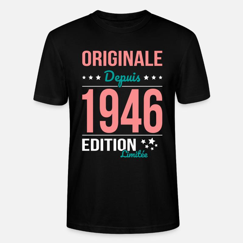 Original seit 1946 – 80-jähriges Jubiläum - Stanley/Stella Unisex Bio-T-Shirt CRAFTER - Schwarz