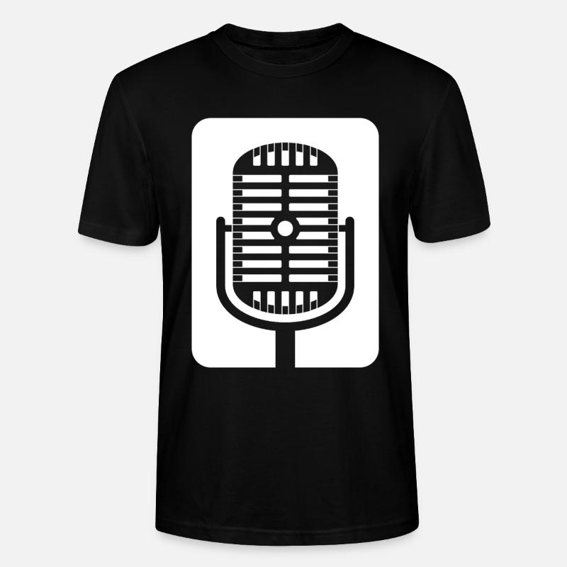 Retro-Mikrofon-Emblem - Stanley/Stella Unisex Bio-T-Shirt CRAFTER - Schwarz