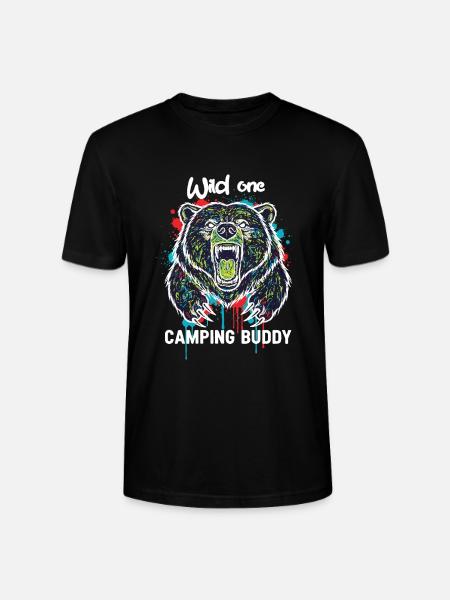 Wilder Campingkumpel Grizzlybär - Stanley/Stella Unisex Bio-T-Shirt CRAFTER - Schwarz