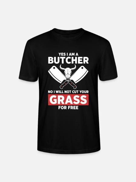 Humor-Schlächter schneidet kein Gras - Stanley/Stella Unisex Bio-T-Shirt CRAFTER - Schwarz