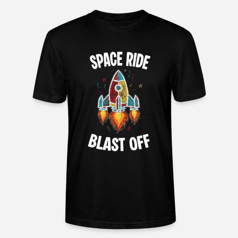 Fusée Espace Retro Scribble Blast Off - T-shirt bio CRAFTER Stanley Stella Unisexe - noir