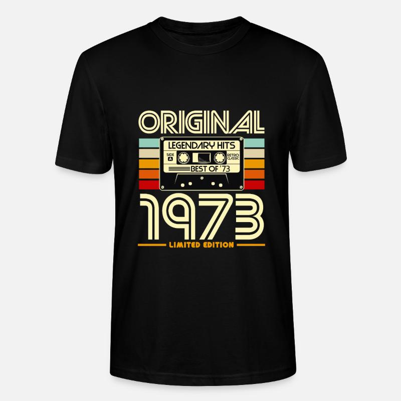 Original 1973 Cassette Rétro - T-shirt bio CRAFTER Stanley Stella Unisexe - noir