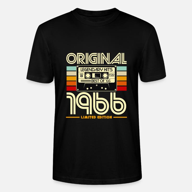 Original 1966 Cassette Retro - T-shirt bio CRAFTER Stanley Stella Unisexe - noir