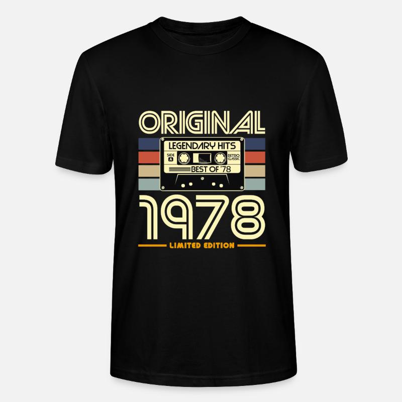 Original 1978 Cassette Rétro Édition - T-shirt bio CRAFTER Stanley Stella Unisexe - noir