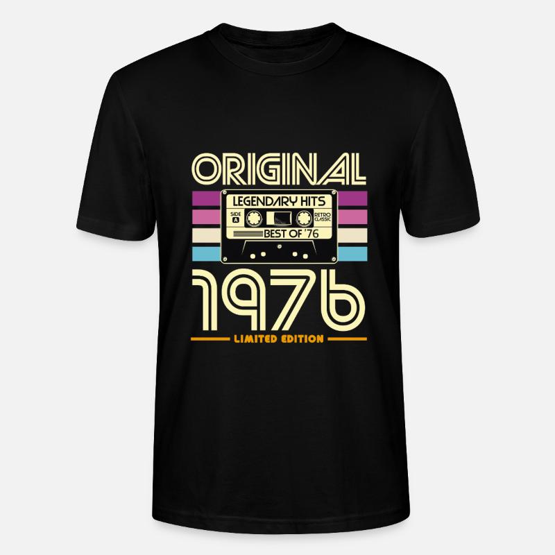 Kassette Retro 1976 Edition - Stanley/Stella Unisex Bio-T-Shirt CRAFTER - Schwarz