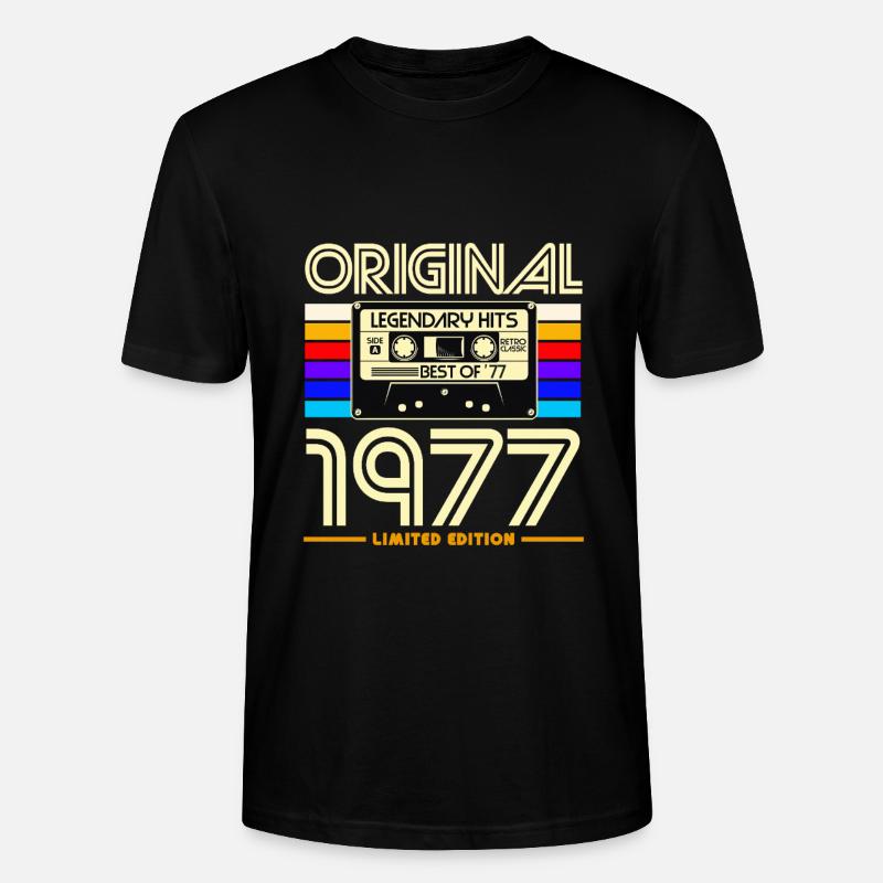 Original 1977 Retro Cassette - T-shirt bio CRAFTER Stanley Stella Unisexe - noir
