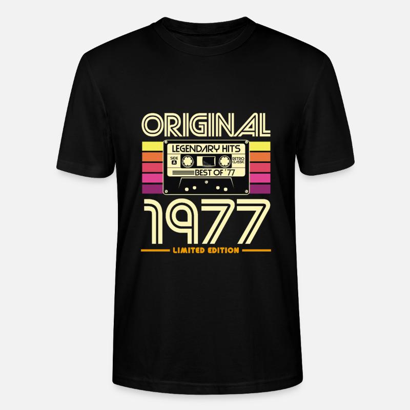 Original 1977 Retro Cassette - T-shirt bio CRAFTER Stanley Stella Unisexe - noir
