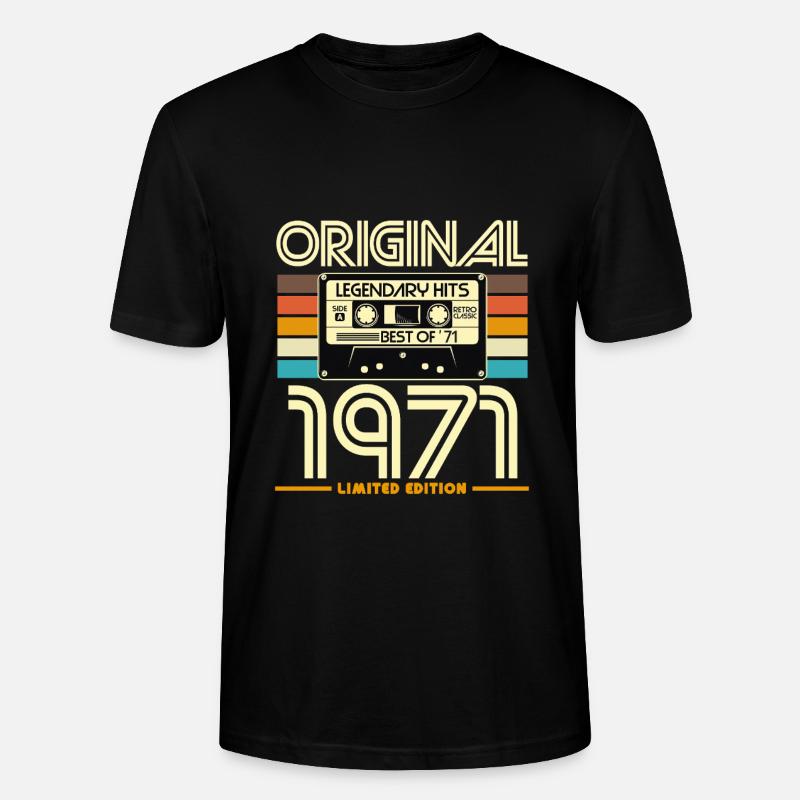 Originale limitierte Retro-Kassette von 1971 - Stanley/Stella Unisex Bio-T-Shirt CRAFTER - Schwarz