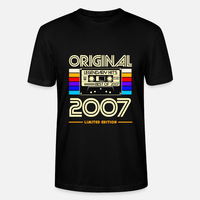 Original 2007: Hits rétro cassette - T-shirt bio CRAFTER Stanley Stella Unisexe - noir