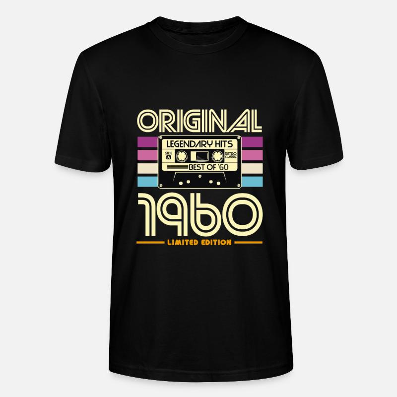 Original 1960 Cassette Retro - T-shirt bio CRAFTER Stanley Stella Unisexe - noir