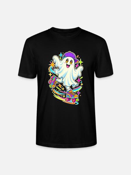 Geist auf Skateboard Neonfreude - Stanley/Stella Unisex Bio-T-Shirt CRAFTER - Schwarz