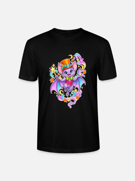 Zauberbat im Regenbogenzauber - Stanley/Stella Unisex Bio-T-Shirt CRAFTER - Schwarz