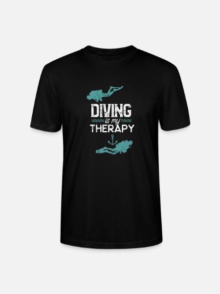 Diving saying therapy - Stanley/Stella CRAFTER Unisex Organic T-Shirt - black