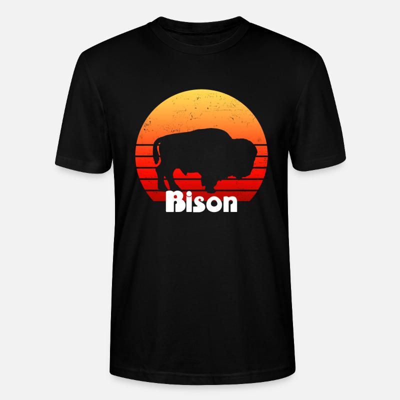 Bison Bison Buffalo Tshirt - Stanley/Stella CRAFTER Unisex Organic T-Shirt - black