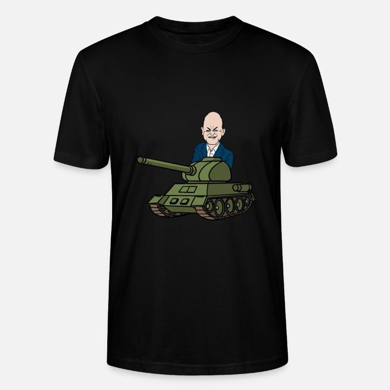 Politiker Gesicht mit Panzer - Stanley/Stella Unisex Bio-T-Shirt CRAFTER - Schwarz