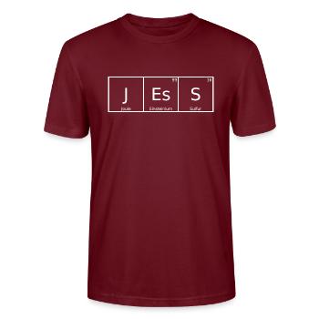 Jess Name Vorname Chemie Periodensystem Elemente - Stanley/Stella Unisex Bio-T-Shirt CRAFTER - Burgunderrot - Vorne - Alina (178cm) & Michal (187cm)