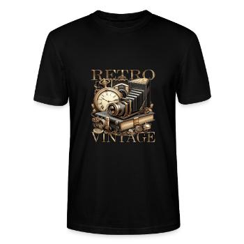 Vintage Retro Antik - Stanley/Stella Unisex Bio-T-Shirt CRAFTER - Schwarz - Vorne - Alina (178cm) & Michal (187cm)