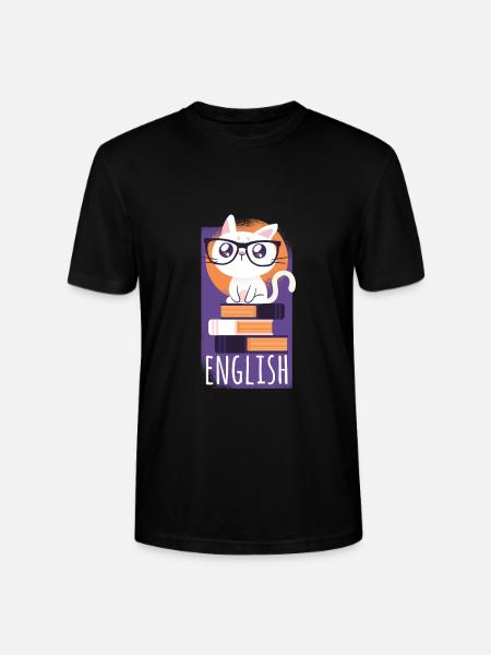 Engelsk oversætter kat tshirt gave - Stanley Stella CRAFTER unisex økologisk-T-shirt - sort