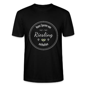 Kann Spuren von Riesling enthalten - Stanley/Stella Unisex Bio-T-Shirt CRAFTER - Schwarz - Vorne - Alina (178cm) & Michal (187cm)