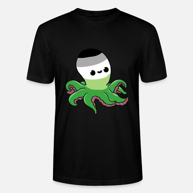Aromantic Pride Oktopus - Stanley/Stella Unisex Bio-T-Shirt CRAFTER - Schwarz