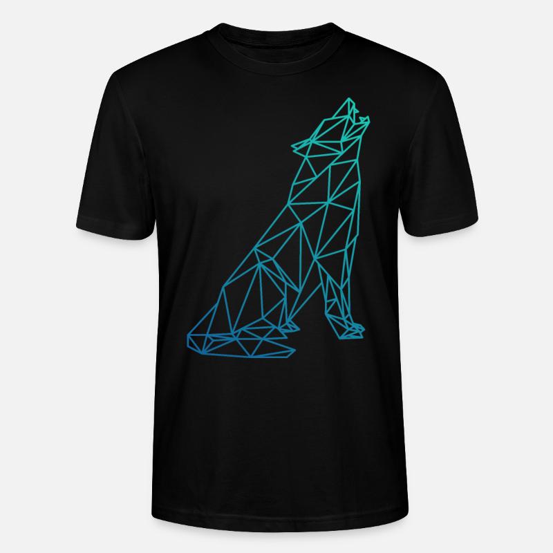 WOLF Abstrakt Polygon geometrisch Geschenk - Stanley/Stella Unisex Bio-T-Shirt CRAFTER - Schwarz