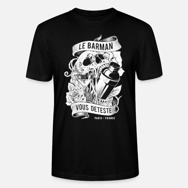 Le barman vous deteste - T-shirt bio CRAFTER Stanley Stella Unisexe - noir
