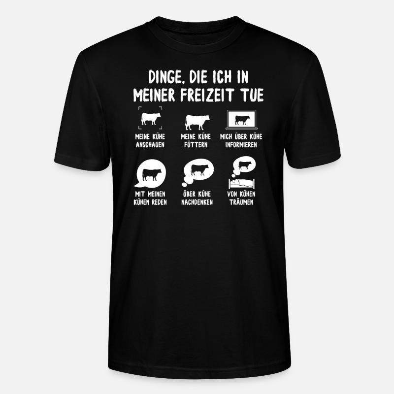 Meine Freizeit mit Kühen - Stanley/Stella Unisex Bio-T-Shirt CRAFTER - Schwarz