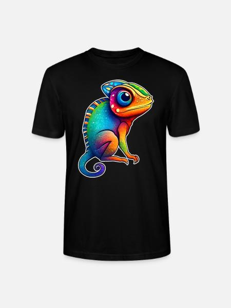 Mignon petit caméléon - T-shirt bio CRAFTER Stanley Stella Unisexe - noir