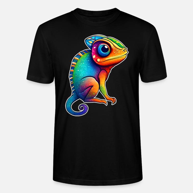 Mignon petit caméléon - T-shirt bio CRAFTER Stanley Stella Unisexe - noir