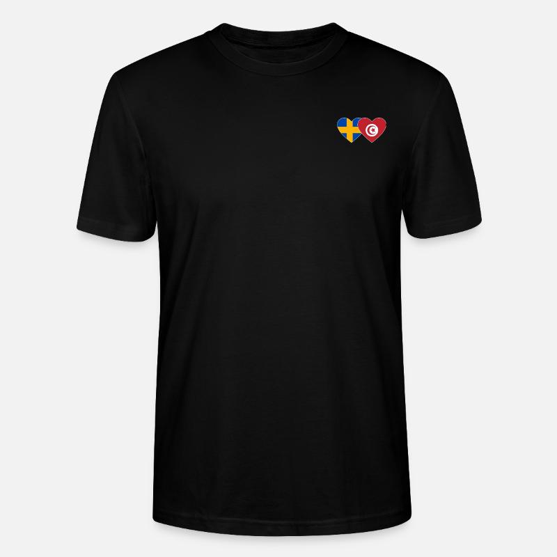 Suède Tunisie Drapeau Coeur - T-shirt bio CRAFTER Stanley Stella Unisexe - noir