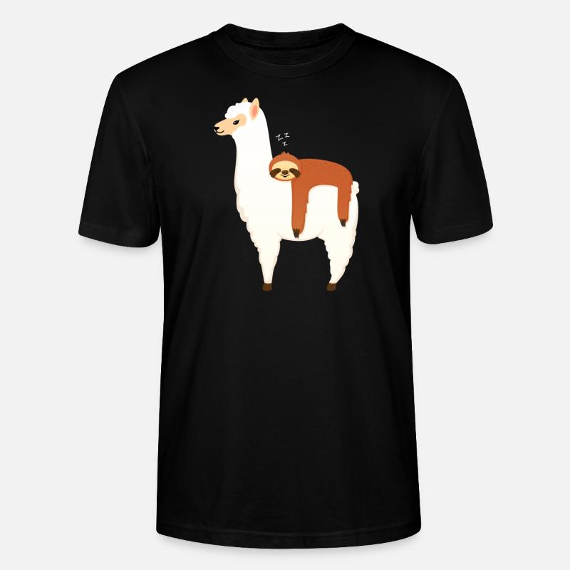 Sloth Sleeping On Alpaca - T-shirt bio CRAFTER Stanley Stella Unisexe - noir