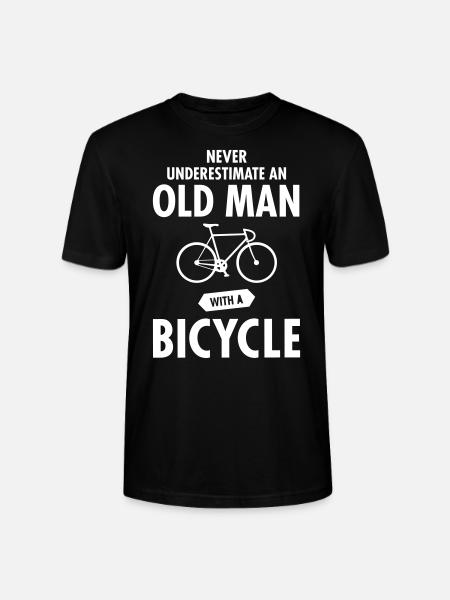 Never Underestimate An Old Man With A Bicycle - Ekologisk T-shirt CRAFTER unisex från Stanley/Stella - svart