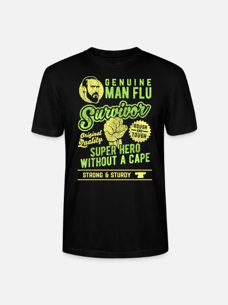 Man Flu Survivor - Stanley/Stella CRAFTER Unisex Organic T-Shirt - black