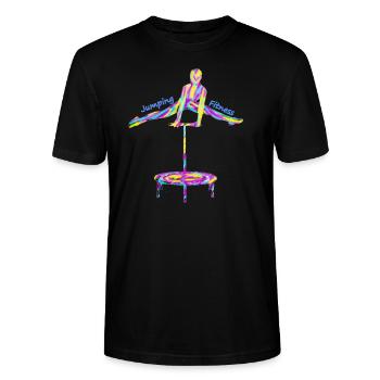 Jumping Fitness gaveide - Stanley Stella CRAFTER unisex økologisk-T-shirt - sort - Foran - Alina (178cm) & Michal (187cm)