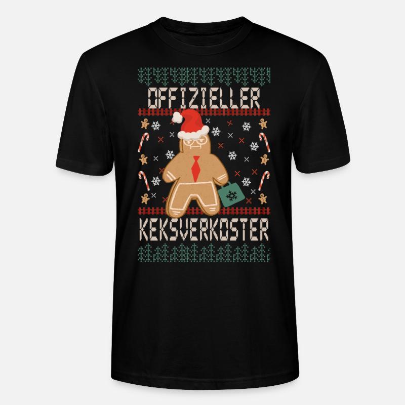 Lustiger Lebkuchenmann Weihnachten Pullover - Stanley/Stella Unisex Bio-T-Shirt CRAFTER - Schwarz