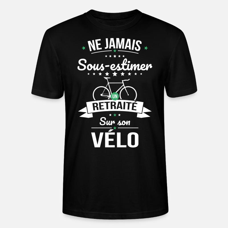 Sous-estimer un retraité sur son vélo - T-shirt bio CRAFTER Stanley Stella Unisexe - noir