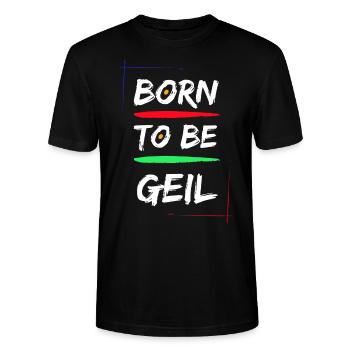 Born to be geil Design - Stanley/Stella CRAFTER Unisex Organic T-Shirt - black - Front - Alina (178cm) & Michal (187cm)