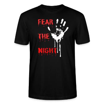 "Fear the Night", Horror and Fear - Stanley/Stella CRAFTER Unisex Organic T-Shirt - black - Front - Alina (178cm) & Michal (187cm)
