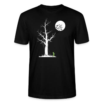 Zombie Tree, Zombie Alarm Clock - Stanley/Stella CRAFTER Unisex Organic T-Shirt - black - Front - Alina (178cm) & Michal (187cm)