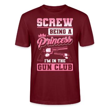 Schützenverein Munition Sportschütze - Stanley/Stella Unisex Bio-T-Shirt CRAFTER - Burgunderrot - Vorne - Alina (178cm) & Michal (187cm)