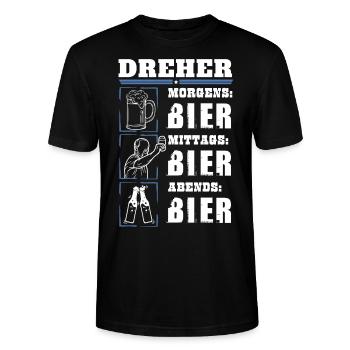 Mon quotidien de tourneur - T-shirt bio CRAFTER Stanley Stella Unisexe - noir - Devant - Alina (178cm) & Michal (187cm)