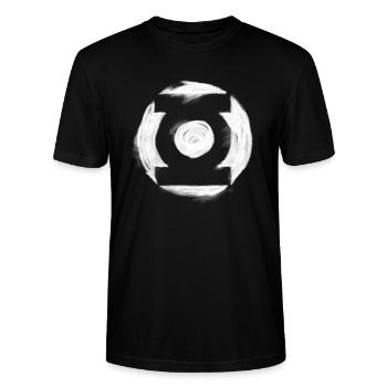 Green Lantern white milk Logo - Stanley/Stella CRAFTER Unisex Organic T-Shirt - black - Front - Alina (178cm) & Michal (187cm)