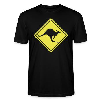 Känguru Schild Australien - Stanley/Stella Unisex Bio-T-Shirt CRAFTER - Schwarz - Vorne - Alina (178cm) & Michal (187cm)